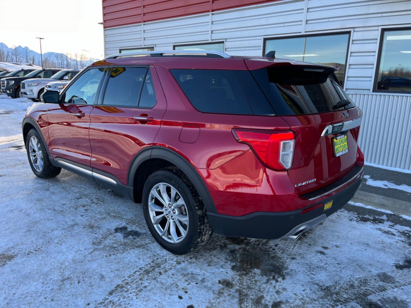 2021 Red /black leather Ford Explorer Limited AWD (1FMSK8FH7MG) with an 2.3L L4 DOHC 16V engine, 10A transmission, located at 1960 Industrial Drive, Wasilla, 99654, (907) 274-2277, 61.573475, -149.400146 - Photo#3